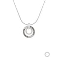 thumbnail image 2 of Delight Jewelry Silvertone Matthew 5:4 Eternity Ring Gymnastics Ring Charm Necklace, 18", 2 of 4