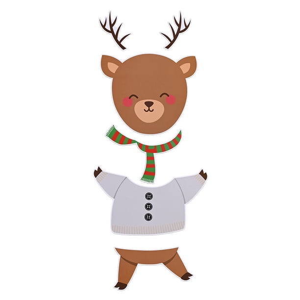 Monstrate Adhesivo navideño para nevera interesante diseño de escena de dibujos animados DIY calcomanías para refrigerador adorno de festival Kits de decoración para fiestas Alce