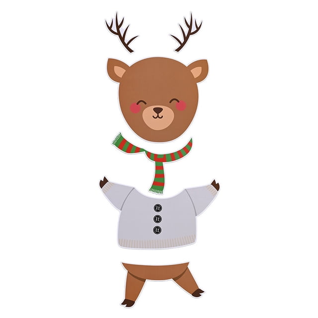 Matsuzay Juego de pegatinas navideñas para nevera, dibujos animados interesantes, decoración de cocina para el hogar, diseño de escena, Kits de decoración para fiestas Alce