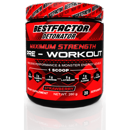 BESTFACTOR Detonator Pre Workout Powder Energy Drink For Men & Women by Best Factor. Increase Strength and get Explosive Performance. Maximum Preworkout Energy supplement for Top Results. 20