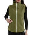thumbnail image 2 of WRKEKC Vests for Women Solid Color Reversible Fleece Hoodless Sleeveless Zip Up Pocket Jacket for Daily and Outdoor, 2 of 8