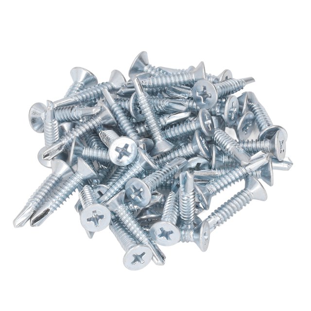 Tornillos cruzados galvanizados, 50 tornillos cruzados Tornillo autoperforante galvanizado Reemplazo de tornillo El mejor de su clase