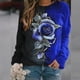thumbnail image 2 of Sudadera de manga larga con estampado de cuello redondo para mujer Blusa informal Tops Pompotops  gfhjh10231, 2 of 6