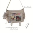 thumbnail image 3 of Get Ready for Campus with our Large Capacity Canvas Crossbody Bag - Fashionable and Spacious Shoulder Purse with Bag Charm, 3 of 4