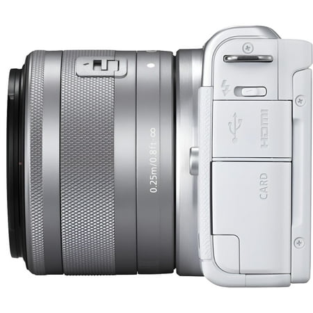 Canon EOS M200 - Digital camera - mirrorless - 24.1 MP - APS-C - 4K / 25 fps - 3x optical zoom EF-M 15-45mm IS STM lens - Wi-Fi, Bluetooth - white