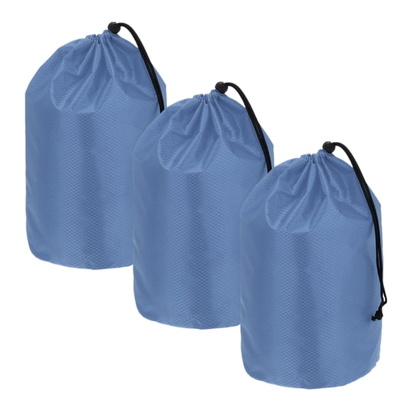 Bolsa de Cuerda Uxcell con Toggle, Saco de Cierre y Bolsa Ditty Duradera y Portátil para Exterior 8x13pulgadas & 3Pcs & Azul Marino - Ideal para ( Deportes/Excursionismo/Camping/Viajes)