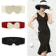 thumbnail image 4 of Cinturón ajustable texturizado con botón de perla INSPIRE CHIC para mujer negro, 4 of 4
