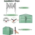 thumbnail image 6 of Riedhoff Portable Walk-in Greenhouse 12' x 8', Pop-up , Zippered Doors & Windows, Green, 6 of 7