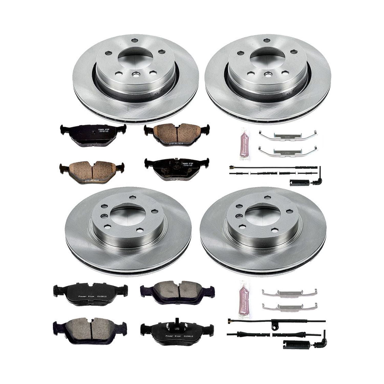 Power Stop Front and Rear Stock Replacement Brake Pad and Rotor Kit KOE507