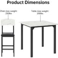 thumbnail image 6 of MOOSENG 5-Piece Dining Table Set for 4, Compact Kitchen Table & 4 Upholstered Chairs, Modern Set for Apartment Small Space, White, 6 of 7