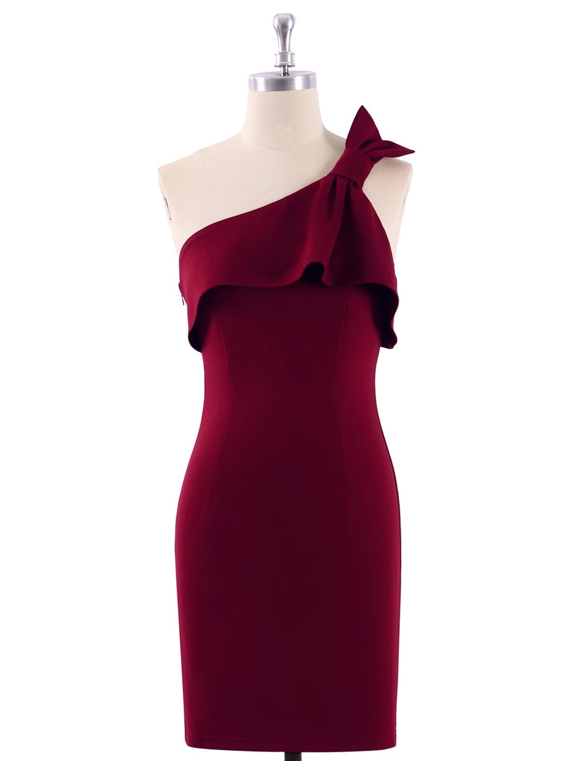 plain burgundy dress