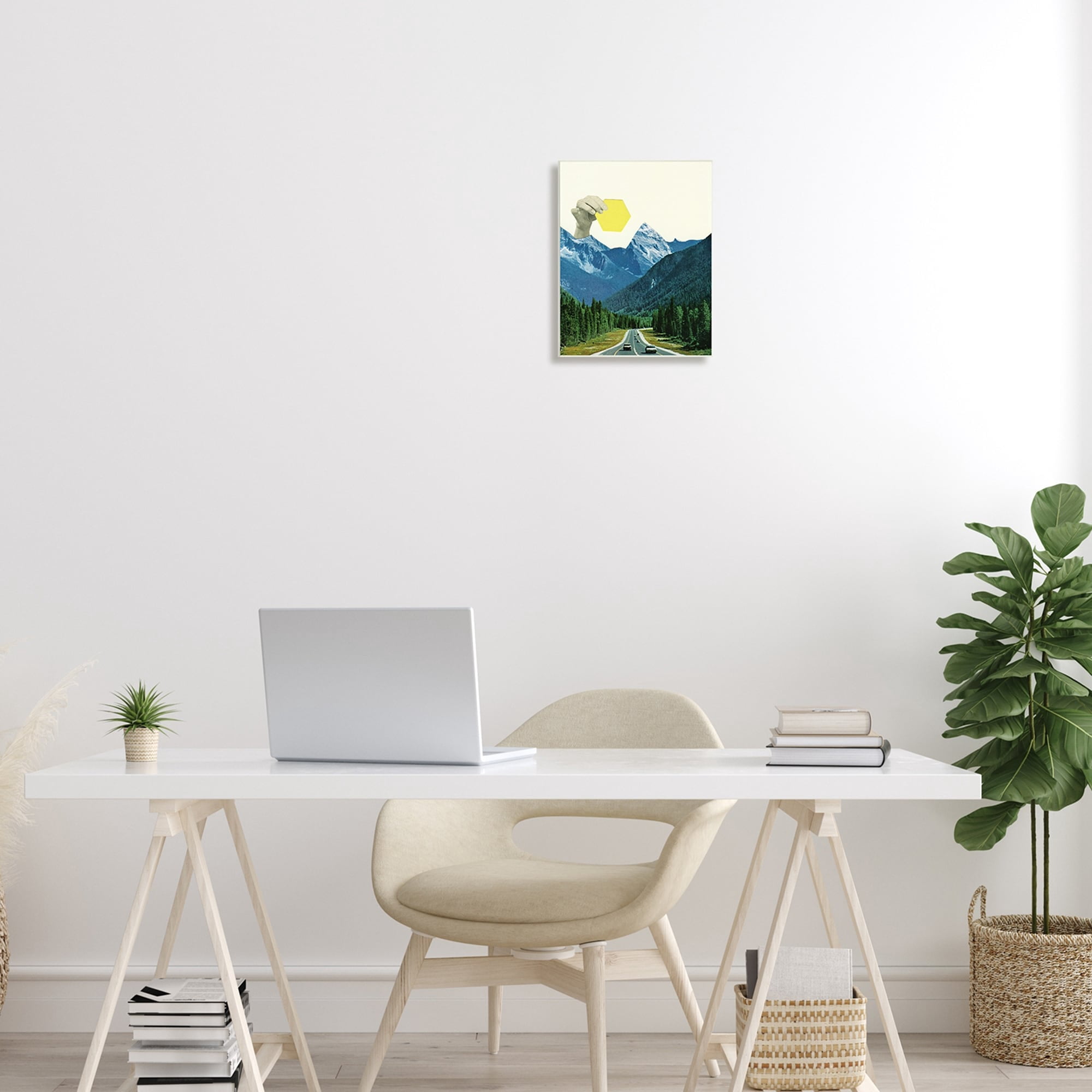 Holding Sun Surreal Mountain Forest Road Landscape Landscape Graphic Art Unframed Art Print Wall Art