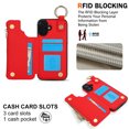 thumbnail image 3 of Dteck for iPhone 16 Plus Wallet Case, Flip Leather Case with RFID Blocking Card Holder Zipper Pocket, Ring Holder Kickstand Protective Folio Phone Cover for iPhone 16 Plus,Red, 3 of 7
