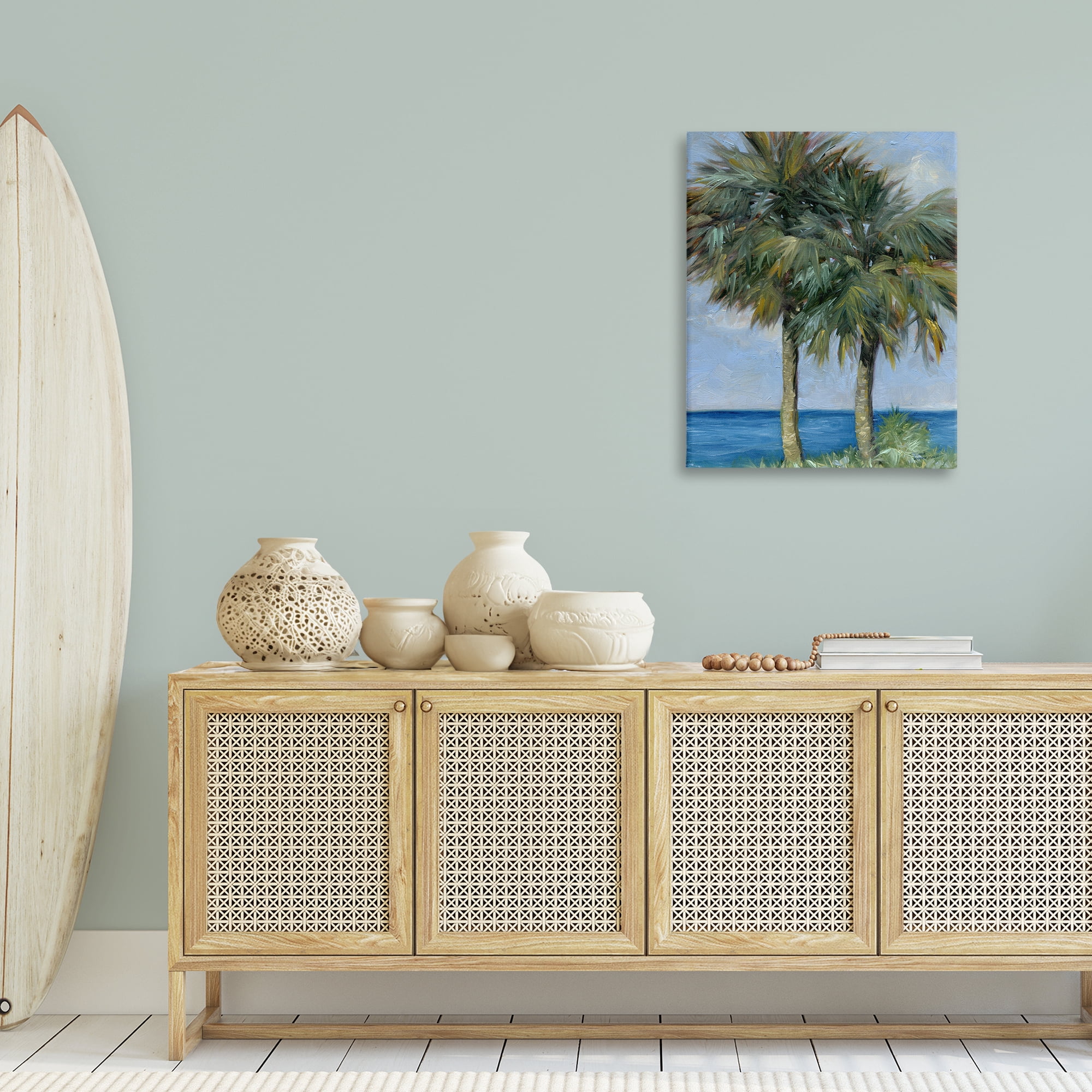 Stupell Industries Full Brushed Palms Landscape Painting Gallery Wrapped Canvas Art Print Wall Art, 24 x 30