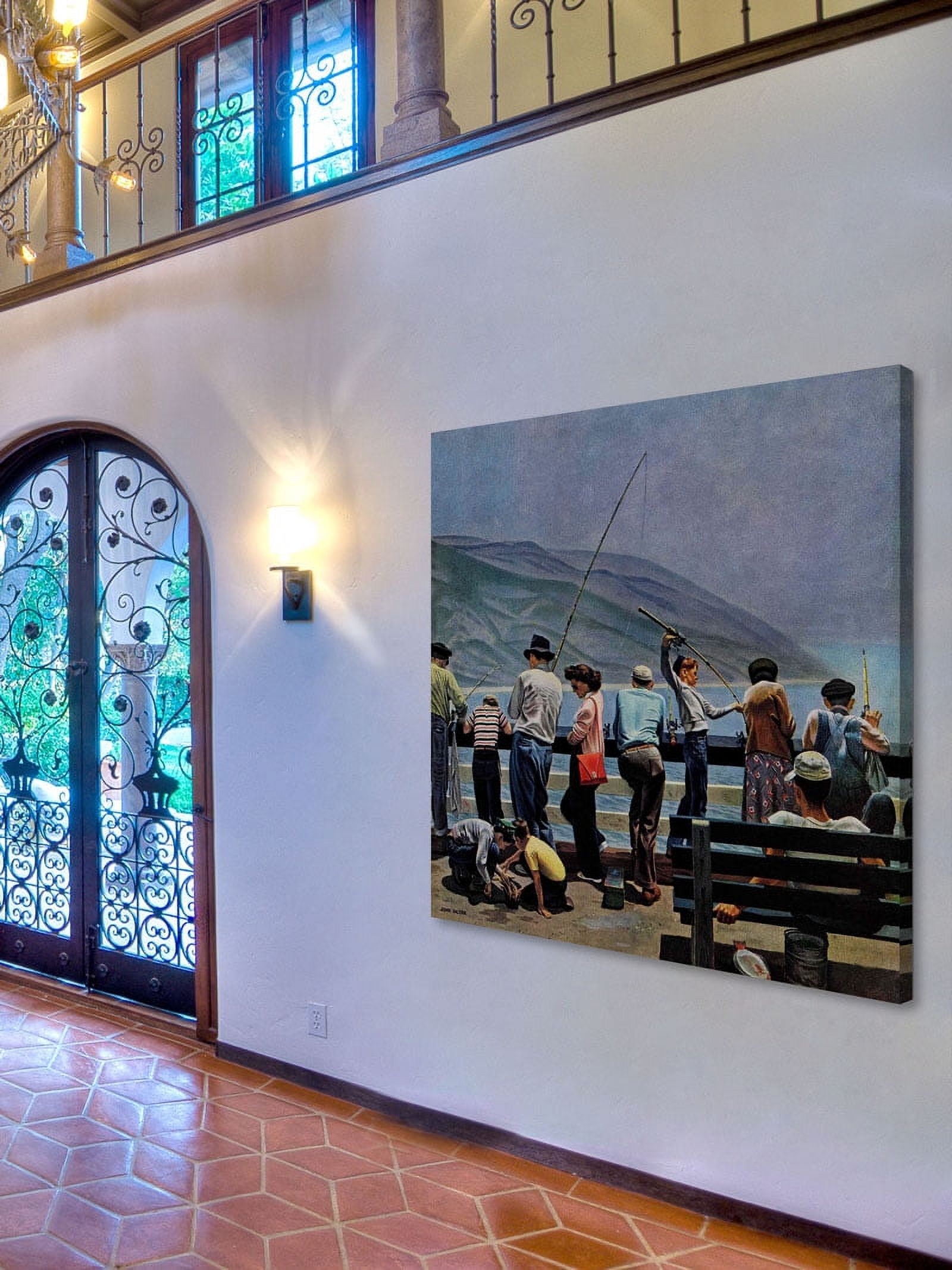 Marmont Hill Pier Fishing by John Falter Painting Print on Wrapped Canvas