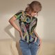 thumbnail image 3 of Balery Watercolor Romantic Paisley Body de cuello redondo de manga corta para mujer Tops de manga corta Tops básicos-X-Large, 3 of 7