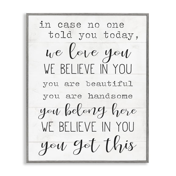 Stupell Industries Rustic Lodge You Got This Inspirational Family Home Word Design Gray Framed Giclee Art, 11 x 14, by Lil' Rue