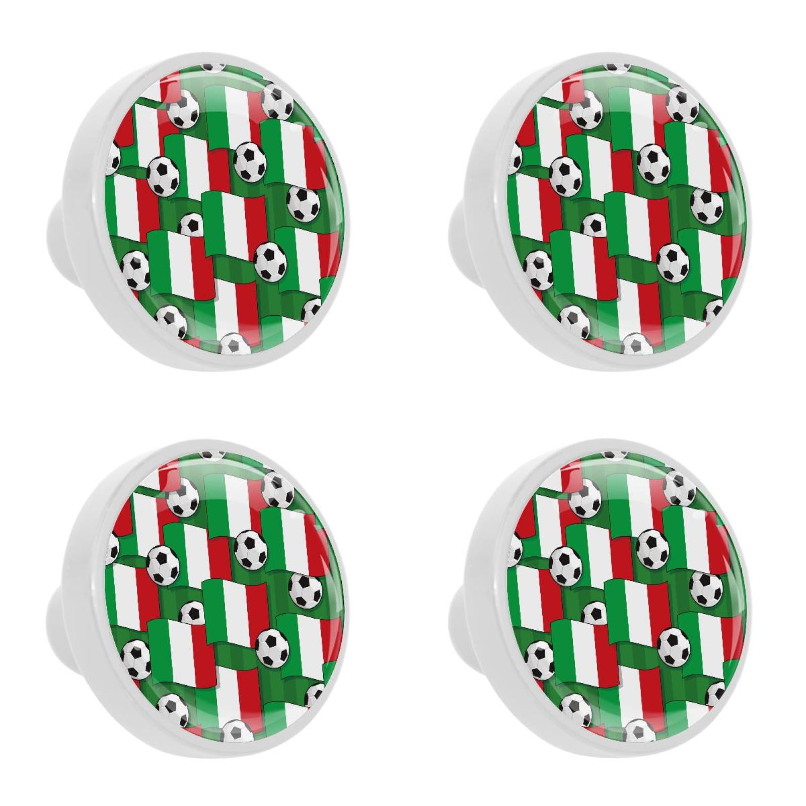 Ownta 4Pcs Kitchen Knob Round Flag Football Knobs Closet