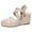 Beige, variant on Womens Crochet Wedges Dress Shoes 2026 Beach Summer Fall Boho Woven Closed Toe Espadrilles Platform Chunky High Heels Slingback Strappy Sandals Beige Size 7.5