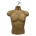 thumbnail image 4 of DisplayTown Bronze Male Mannequin Long Torso with Stand Dress Form Tshirt Display Countertop Hollow Back Body with Metal Pole & Hanging Hook S-M Clothing Sizes (Set of 1), 4 of 5