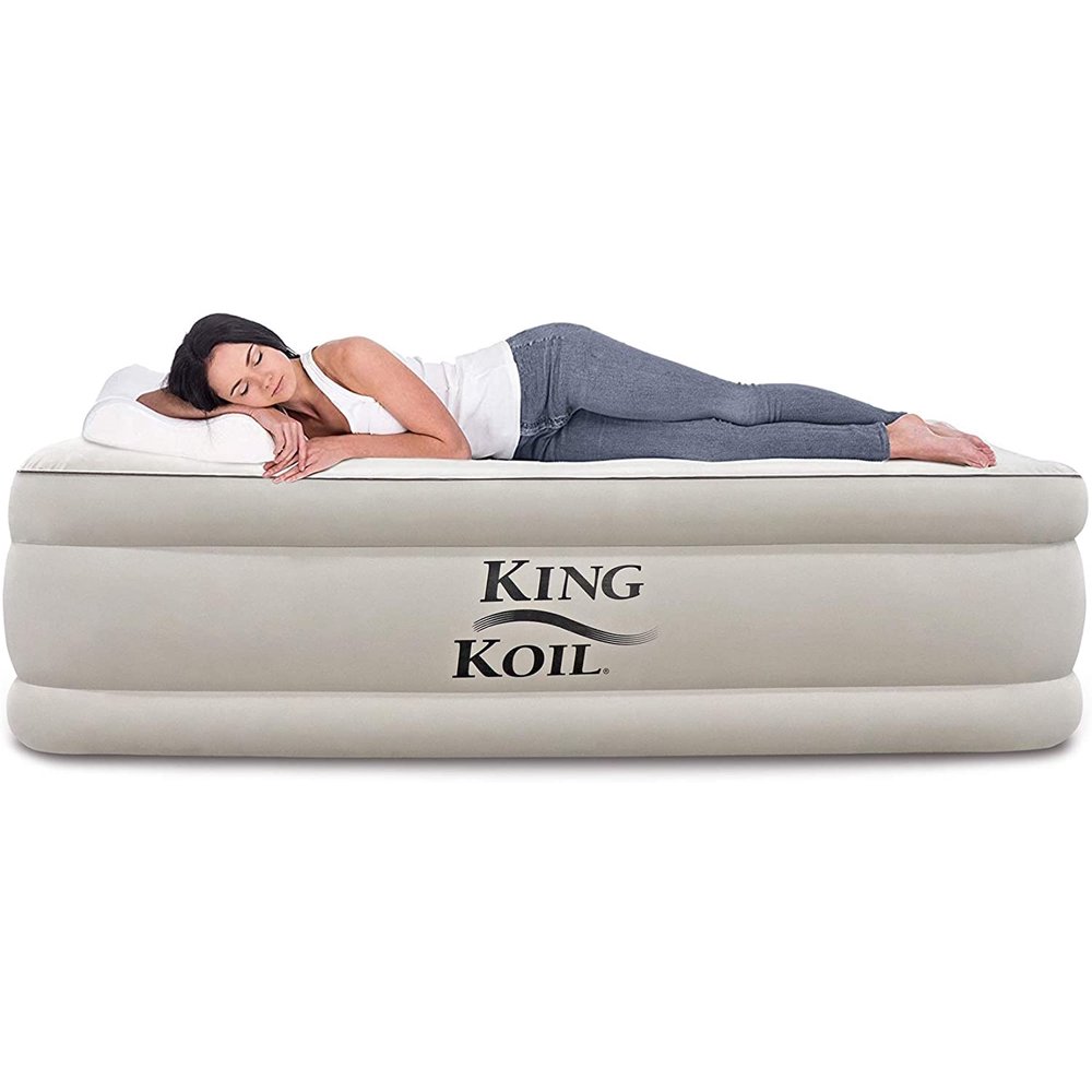King Koil Twin Air Mattress with Builtin Pump Double High Elevated