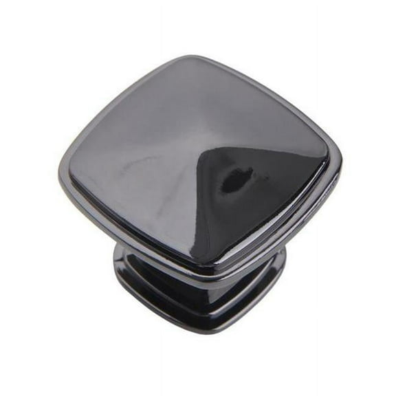 Utopia Alley Merle Deco Square Cabinet Ring Pull Knob - Decorative Cabinet Drop Pull Knobs- Vintage Cabinet Hardware with Hand Finished Weathered Nickel - Metal Drawer Pull Knobs 1.3"