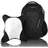 Obersee Oslo Diaper Bag Backpack and Cooler, Black/White