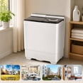 thumbnail image 5 of Costway 26lbs Portable Semi-automatic Washing Machine W/Built-in Drain Pump Grey, 5 of 10
