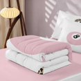 thumbnail image 5 of Erosebridal 8 Ball Zipper Queen Comforter Set with Fitted Sheet and 2 Pillowcases Pink White Zipper Bedding Set, Blush White, Pink Reversible, 5 of 7