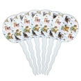 thumbnail image 1 of Kittens Cats and Butteflies Pattern Cupcake Picks Toppers Decoration Set of 6, 1 of 7