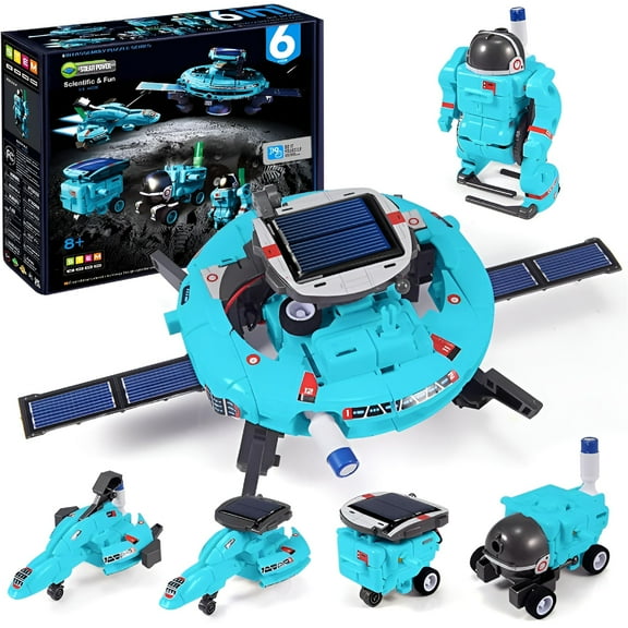BESTSKY Birthday Gifts for 8 9 10 11 12 13 14 Year Old Teen Boys Girls 6 In 1 Robot Educational Science Building Experiment Kits