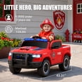 thumbnail image 6 of 12V Ride on Truck Cars, SHINPT RAM1500 Battery Powered Ride on Toy w/ Parent Remote Control, 4-Wheel Suspension, LED Lights, Bluetooth Music,Kids Electric Ride on Car for Ages 3-6, Fire Truck, Red, 6 of 8