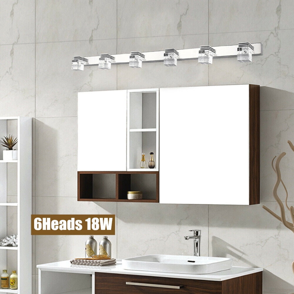 6 Heads Bathroom Vanity Crystal Mirror LED Light Front Wall Lamp Modern Fixture for bathrooms, bedrooms