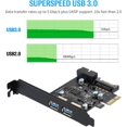 thumbnail image 2 of Extension PCI-E vers USB 3.0 2 Ports, avec Connecteur d'Alimentation SATA 15 Broches et Interface USB3.0 19 Broches, Adapté, 2 of 5
