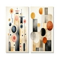 thumbnail image 2 of Designart "Faded Retro Circles Minimal Geometry" Modern Midcentury Wall Art Set Of 2 - Mid-Century Multicolor Gallery Set For Office Decor, 2 of 6