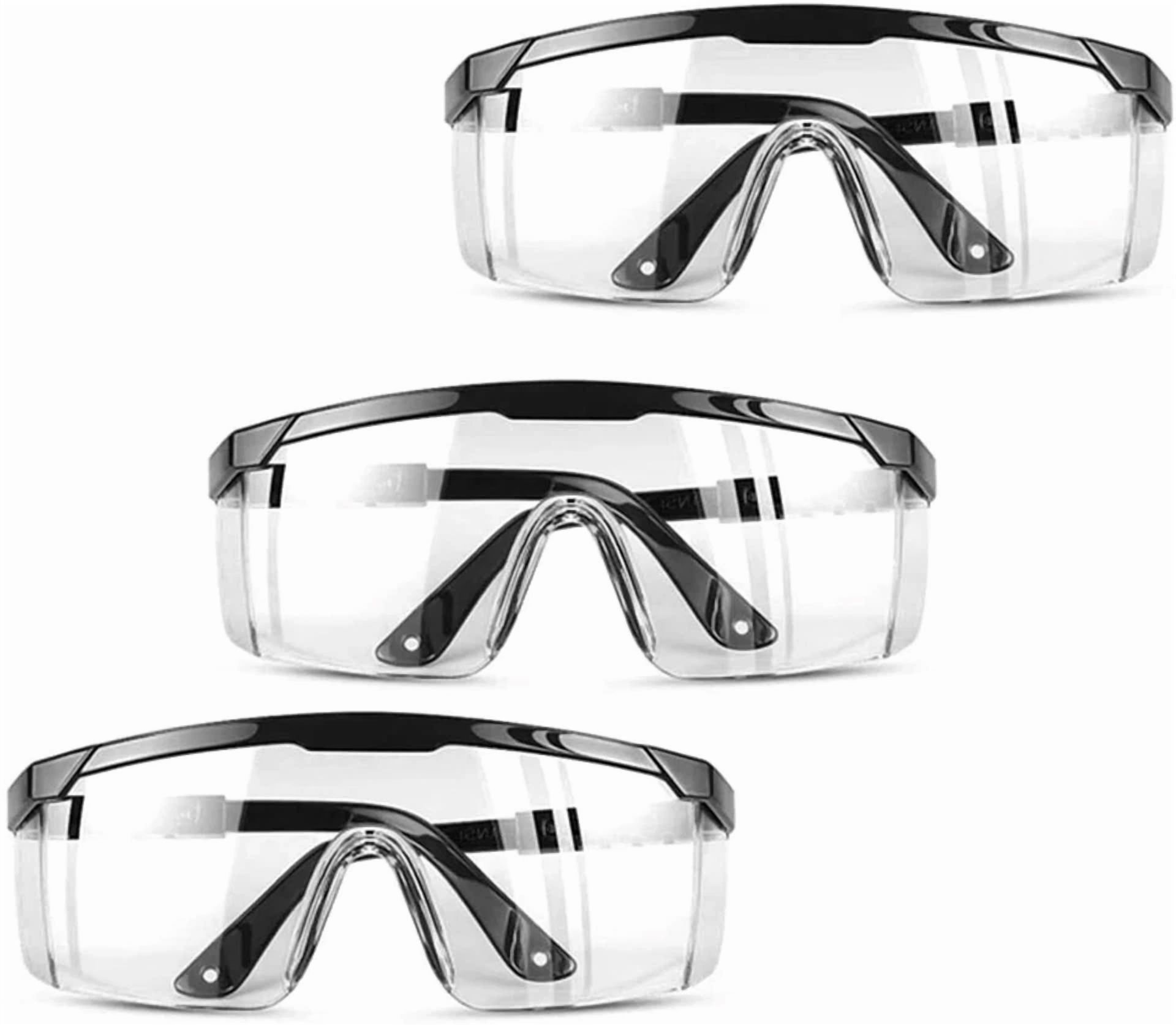CIRCLE- 3 Pcs Clear Safety Goggles Glasses Anti Fog Lens Work Lab Protective Chemical