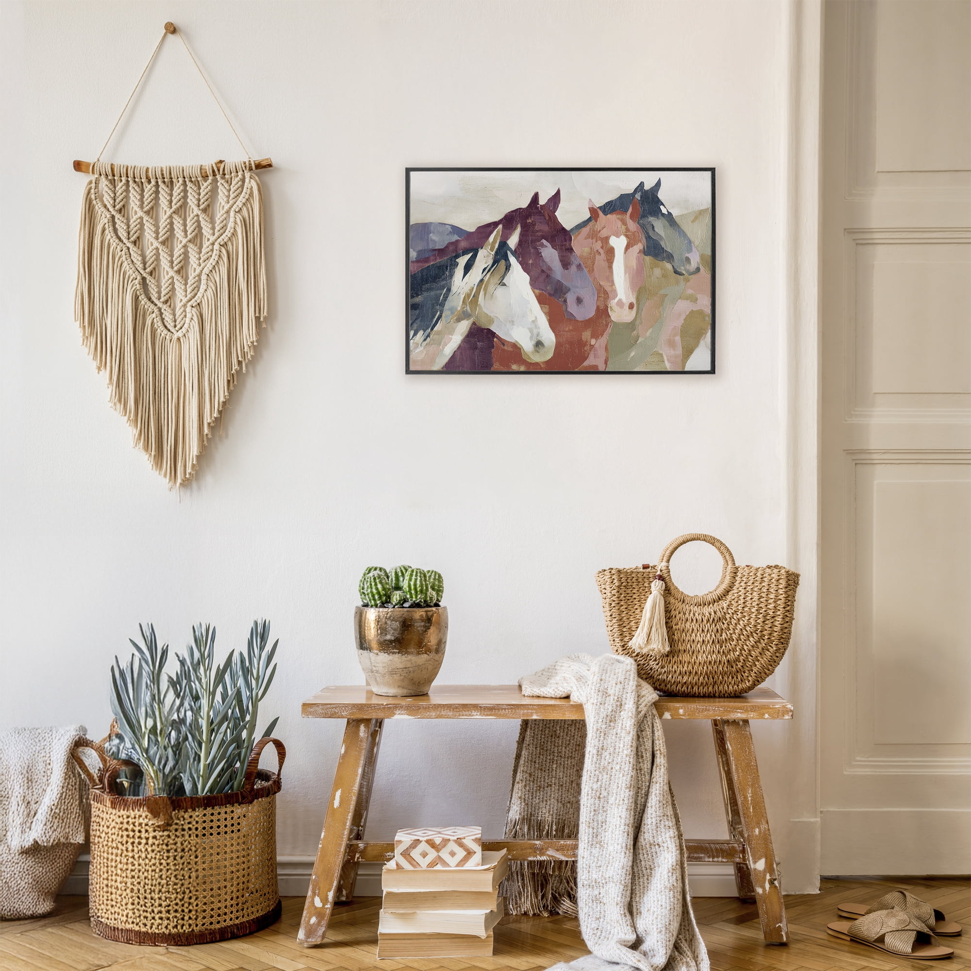 Stupell Industries Calm Horses Abstraction Black Framed Giclee Art, design by Chromatic Storm Studio