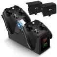 thumbnail image 2 of Dual Controller Fast Charging Dock, 2x1200 mAh Rechargeable Battery Pack, Type-C Power Cable, Charging Station Fit for Xbox Series X/S, Xbox One/One S/X/Elite Controllers, Black, 2 of 7
