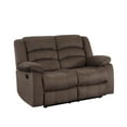 thumbnail image 2 of JERFIT Brown Transitional Loveseat Sofa with Lumbar Support, Microfiber Upholstery and Stainless Steel Base for Living Room, 2 of 10