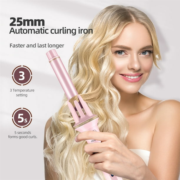 CkeyiN 3-speeds Automatic Hair Curler Iron, Ceramic Curling Iron Hair  Styling Tool, 25MM Automatic Curling Iron Anti-tangled Curling Wand for Wet  and