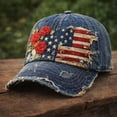 thumbnail image 5 of USA 250th Anniversary Hat 1776-2026 - Embroidered Distressed Denim Cap - Vintage Ripped Flag Patriotic American Gift, 5 of 6