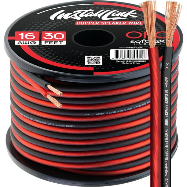 Cable de instalación para altavoz, calibre 16, cobre puro, 9,1 m
