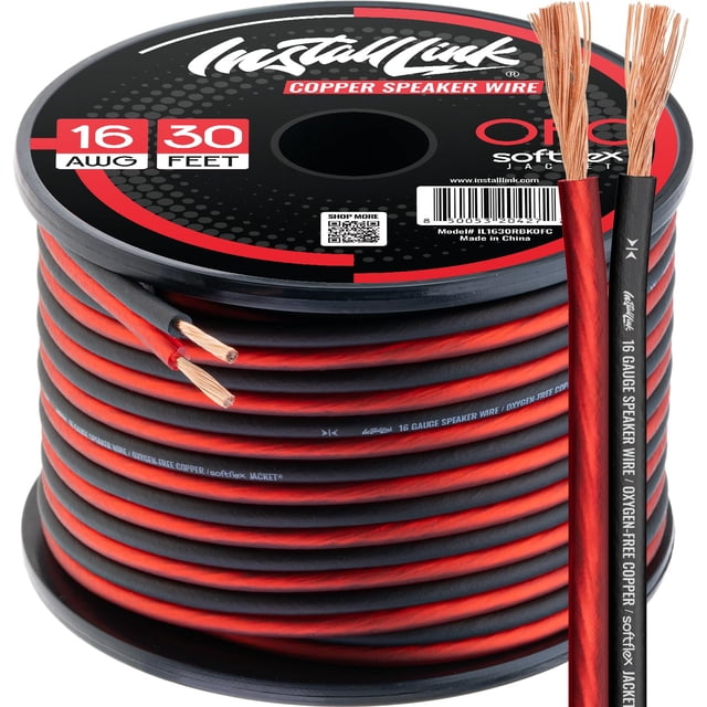 Cable de instalación para altavoz, calibre 16, cobre puro, 9,1 m