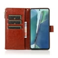 thumbnail image 2 of Allytech Galaxy Note20 Case, PU Leather Zipper Wallet Case 9 Cards Holder Hand Wrist Strap Stand Shockproof Protective Flip Case Cover for Samsung Galaxy Note20 6.7" 5G - Brown, 2 of 8