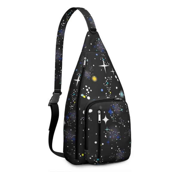 Galaxy Sling Backpack for Space Lovers – Celestial Crossbody Bag with Starry Night, Planets & Nebula Design – Lightweight Hiking & Travel Shoulder Bag for Sci-Fi Fans, Teens & Adults