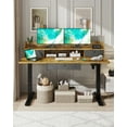 thumbnail image 4 of Homall 55" Height Adjustable Electric Standing Desk Sit-Stand Desk with Storage Shelf And Drawer Lifting Range 28~48" Office Computer Desk,Brown, 4 of 7