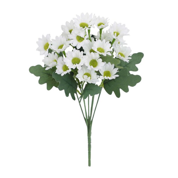 5 BUNDLES Madres Artificiales Flores Margarita Falsa para La Boda en El () White