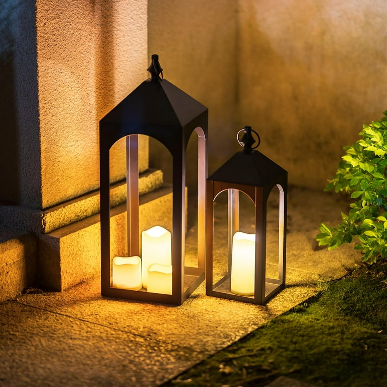 V & D Black Decorative Lantern With Wick