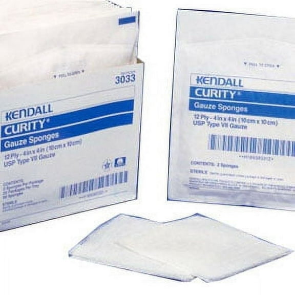 Curity Sterile Gauze Sponge, 12-Ply, U.S.P Type Vii, Sterile, 4" X 4"