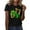 Black(New), variant on PNTUTB Women's Fashion St. Patrick's Day Print Casual Crew Neck Loose Short Sleeve Comfortable Pullover Tops